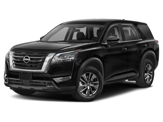 2024 black nissan pathfinder front angle view
