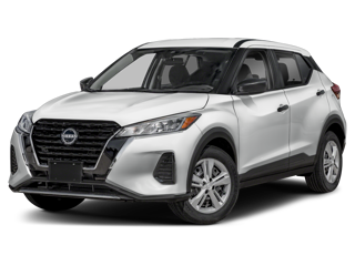 white 2024 nissan kicks front angle view