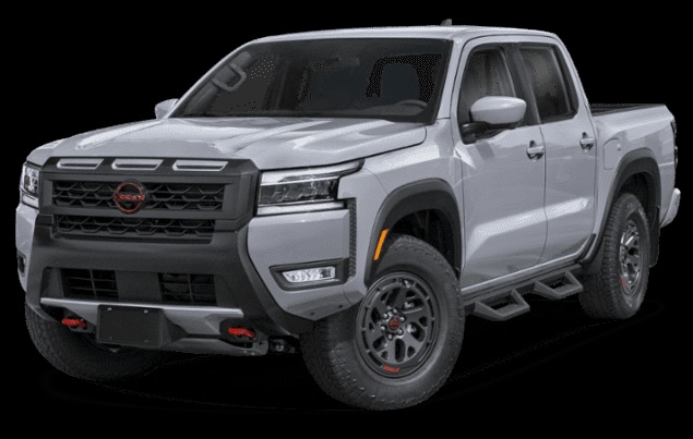 A photo of a grey colored Nissan Frontier Pro-X trim level.