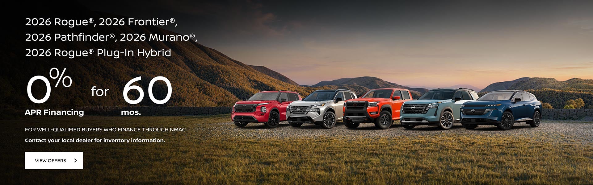 0% APR for 60 Months on Select New Nissan Models