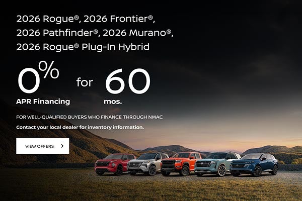 0% APR for 60 Months on Select New Nissan Models