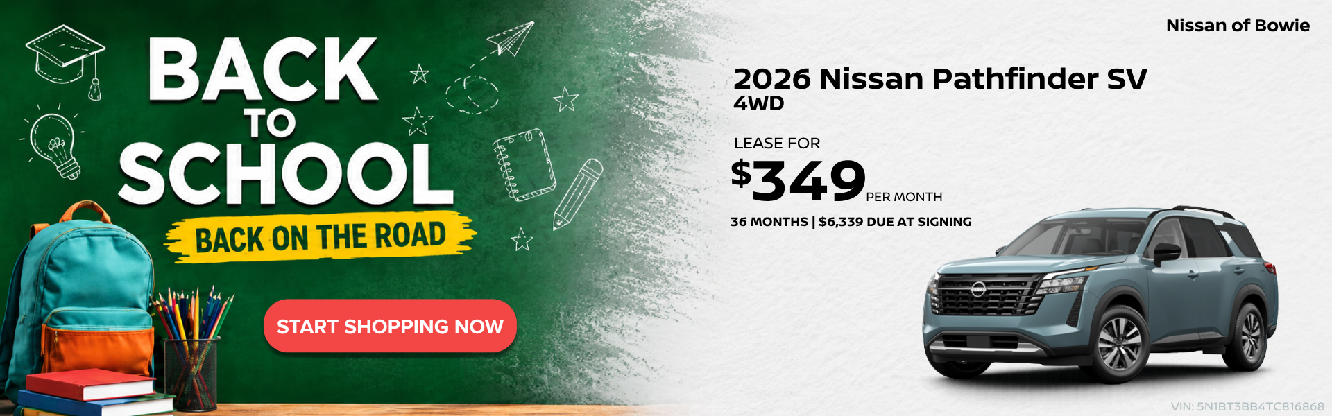 Back To School 2026 Nissan Pathfinder SV