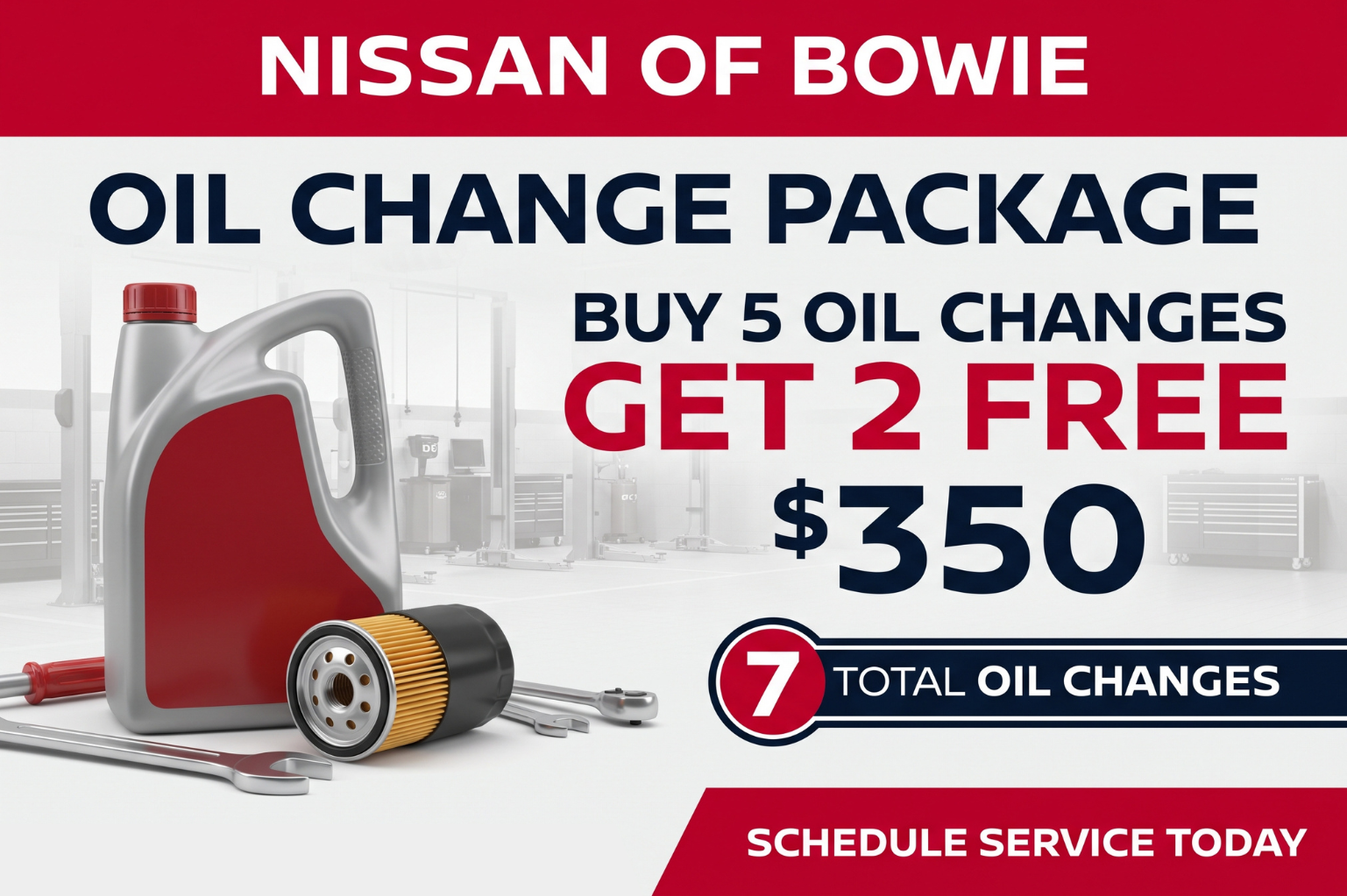 Buy 5 Oil Changes, Get 2 Free