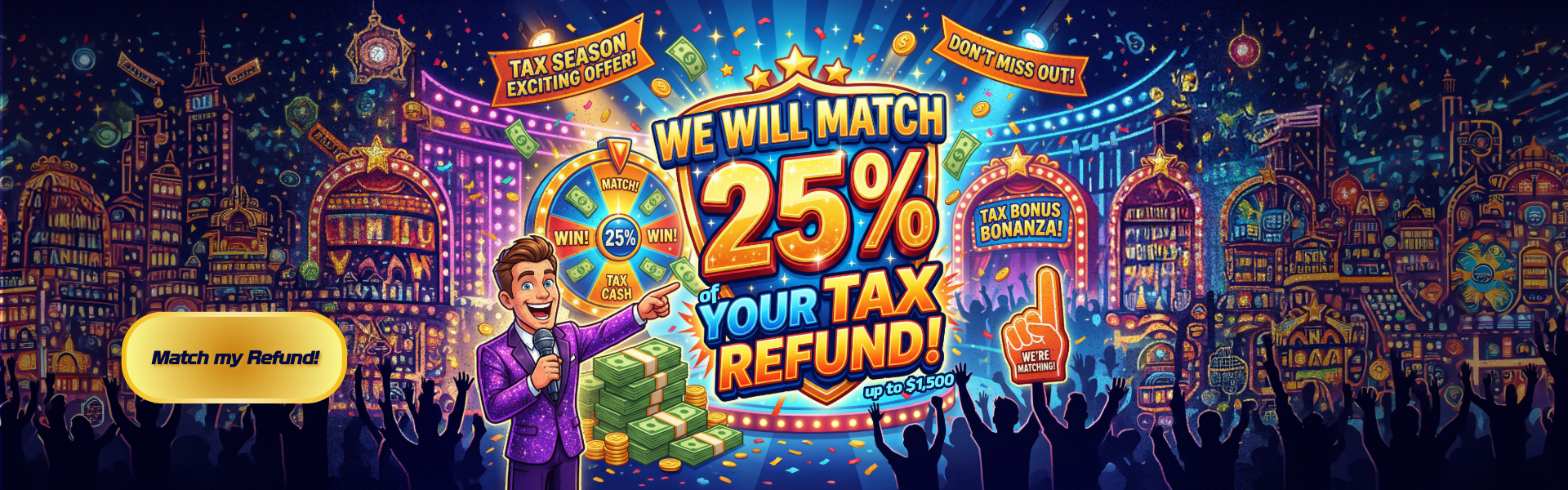 We will match 25% of your tax refund! See dealer for details