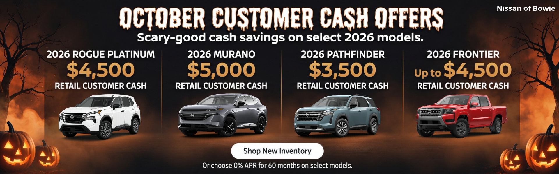 Nissan of bowie october customer cash